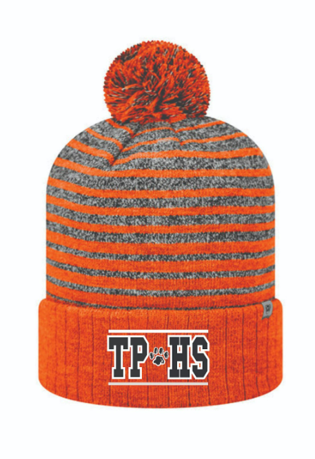 Orange Poof Ball Beanie